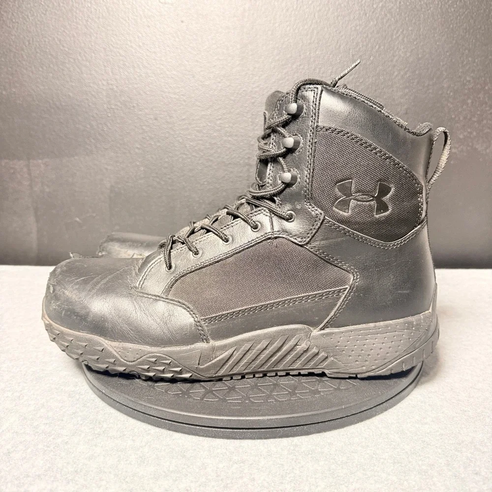 Under Armour Stellar Tactical Boots Mens Black Leather Nylon Work Boots 1268951